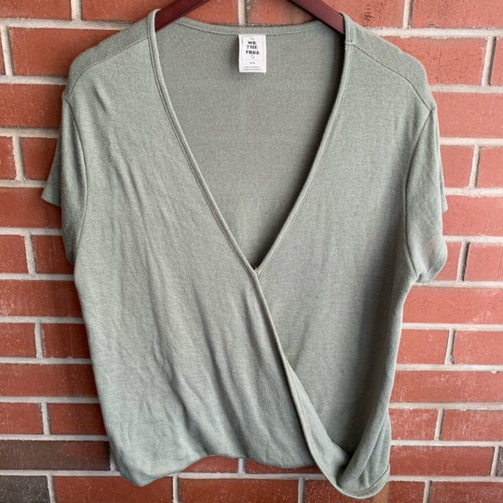 Free People Green Hoffman Surplice Tee - Picture 4 of 4